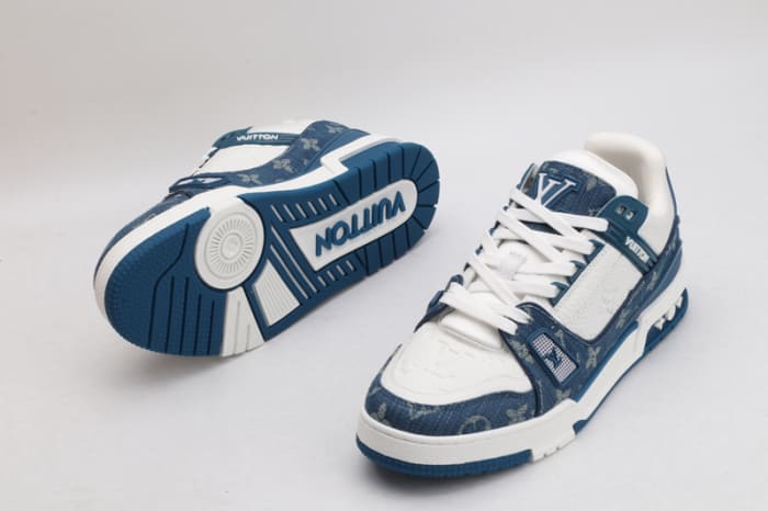 Louis Vuitton LV Trainer Monogram Denim White Blue 