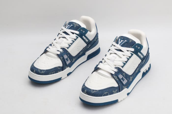 Louis Vuitton LV Trainer Monogram Denim White Blue 