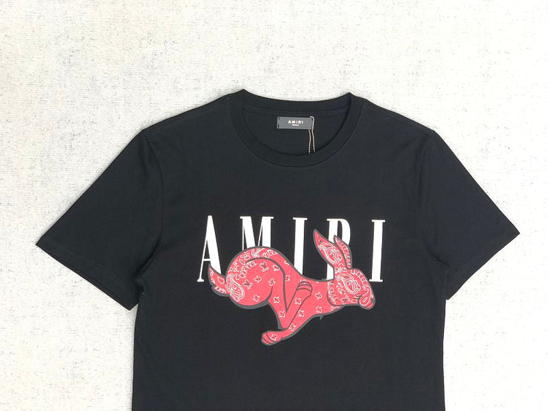 Amiri Rabbit Logo Black T-Shirt 