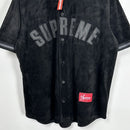 Supreme Ultrasuede Mesh Baseball T-Shirt Black 