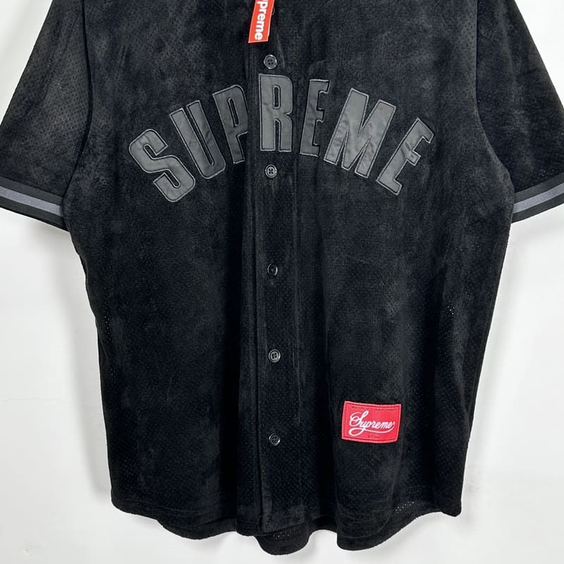 Camiseta Supreme Ultrasuede Mesh Baseball Preto