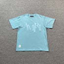 Camiseta Amiri Staggered Logo Azul