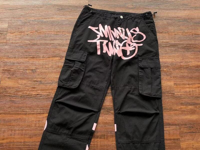 Calça Minus Two Cargo Preto/Rosa