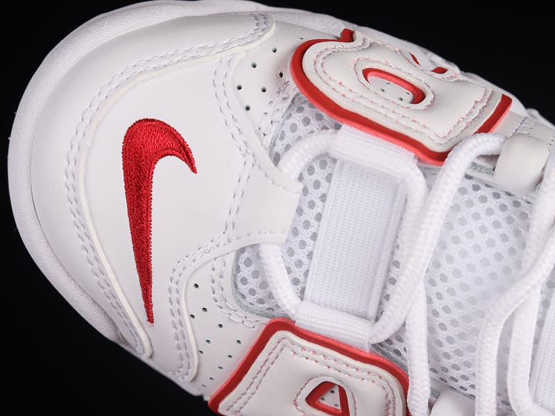 Nike Air More Uptempo White Varsity Red Outline 