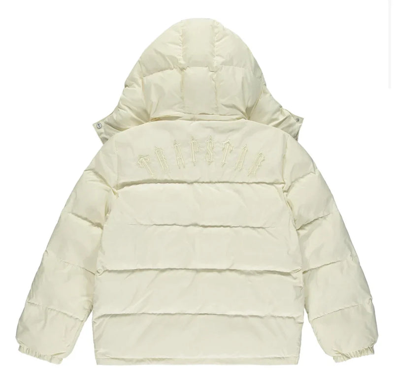 Trapstar Irongate Hooded Cream Puffer Jacket 