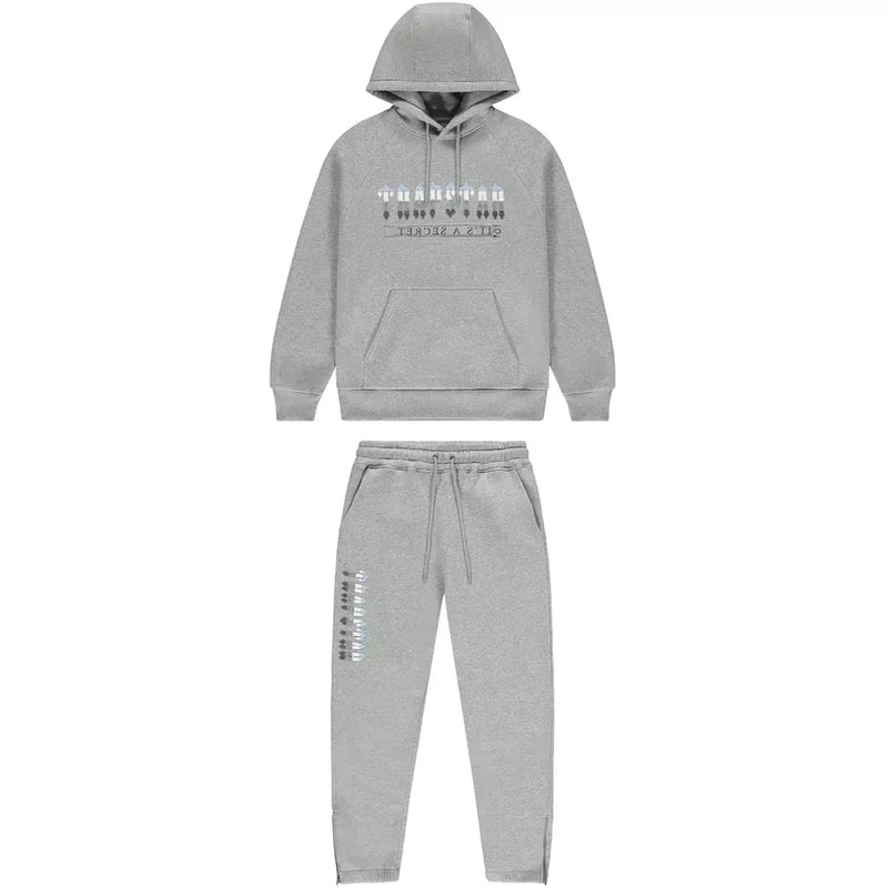 Trapstar Chenille Decoded 2.0 Hoodie Grey/Ice Blue Set 