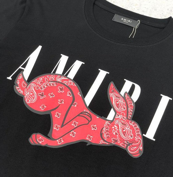 Amiri Rabbit Logo Black T-Shirt 