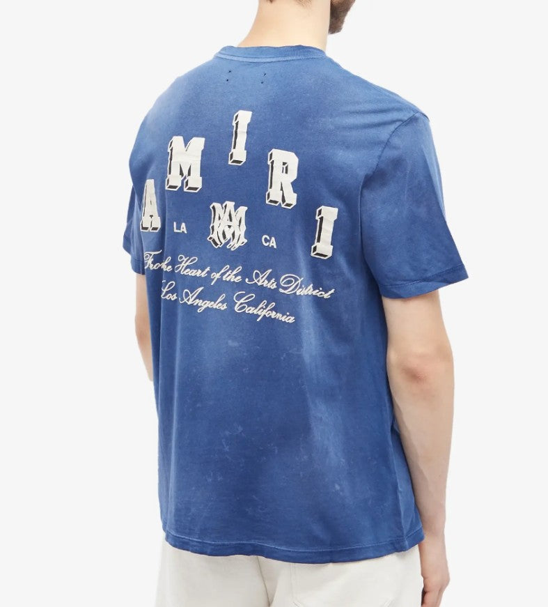 Camiseta Amiri Vintage Collegiate Blue